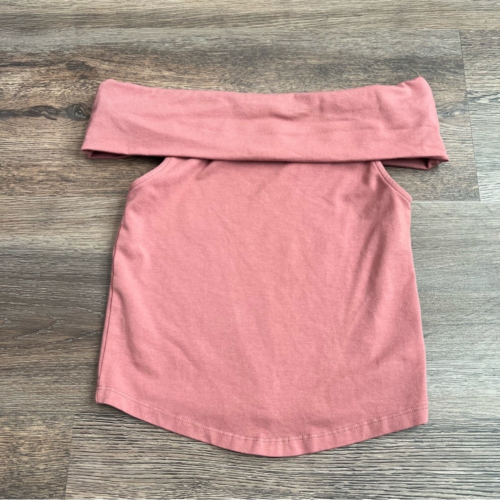 Aerie Chill Off-The-Shoulder Top Mauve Pink Size XS Soft Stretch Casual Feminine - Picture 4 of 10